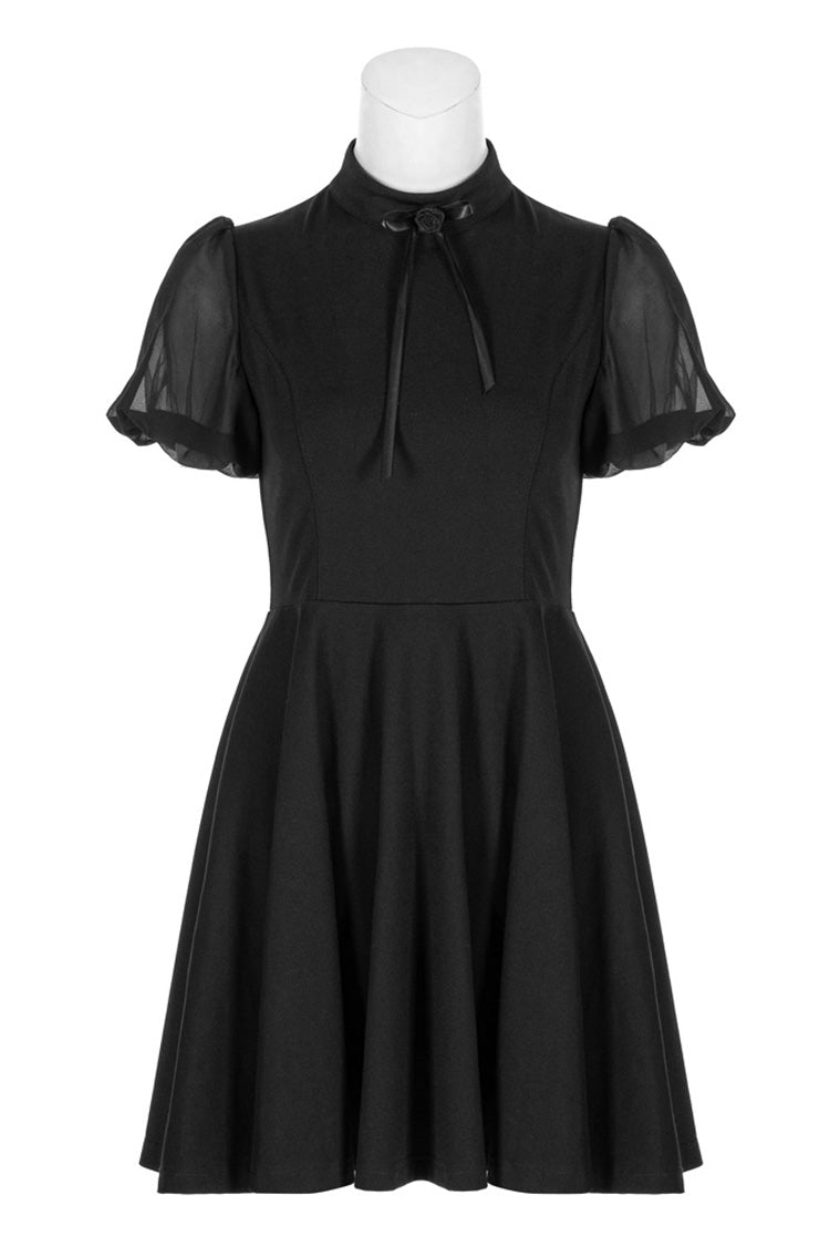 Heart Shaped Hollow High Waist Bow Steam Punk Dress