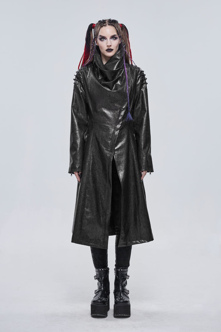 Punk Jacket with Large Neckline and Straps
