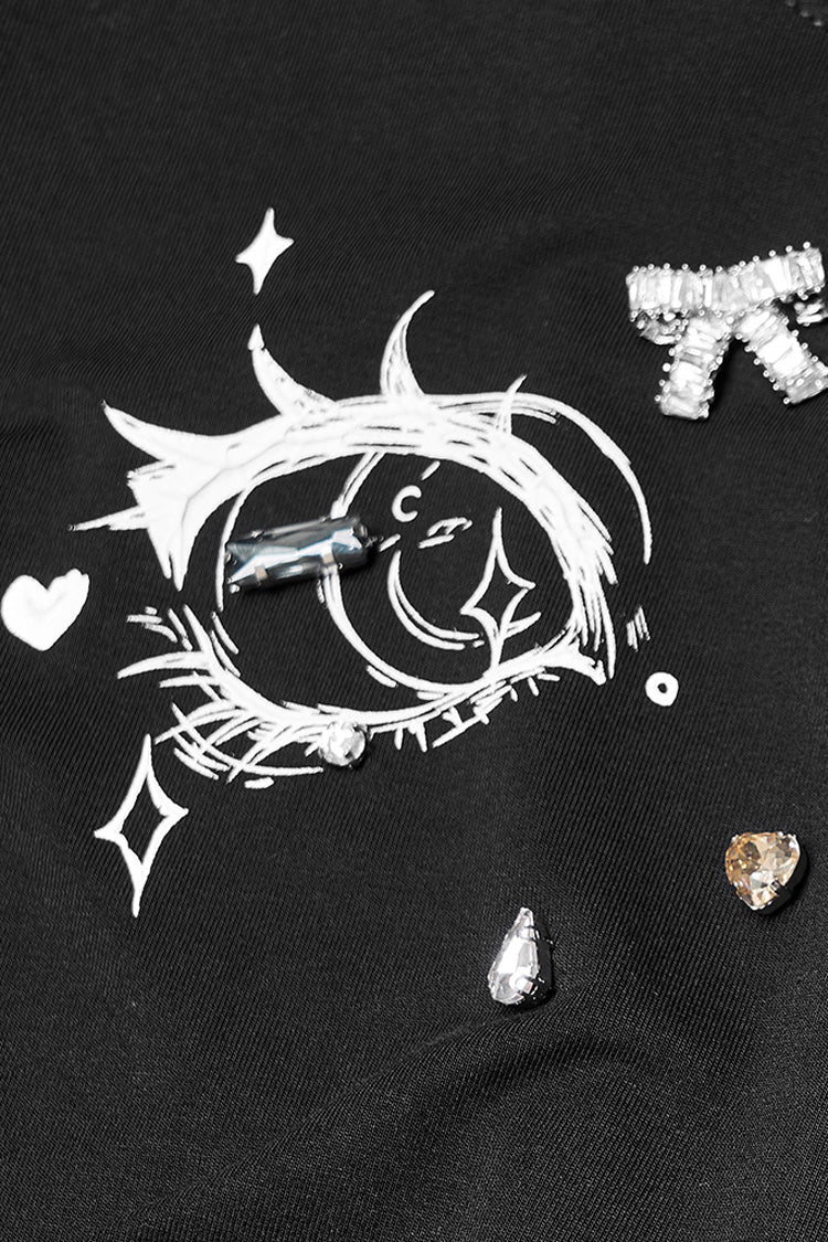 Punk Dress with 3D Eye Print and Lace Details