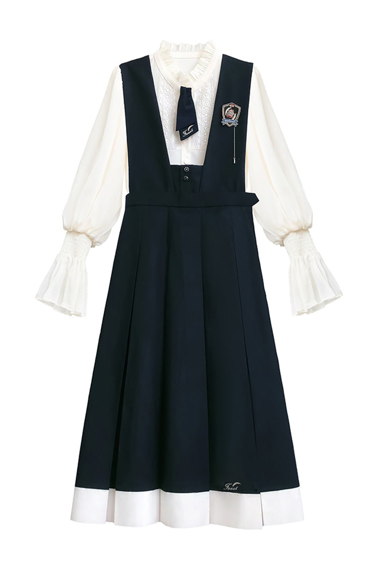 Azure Collegiate Elegant Sleeveless Jumper Gown