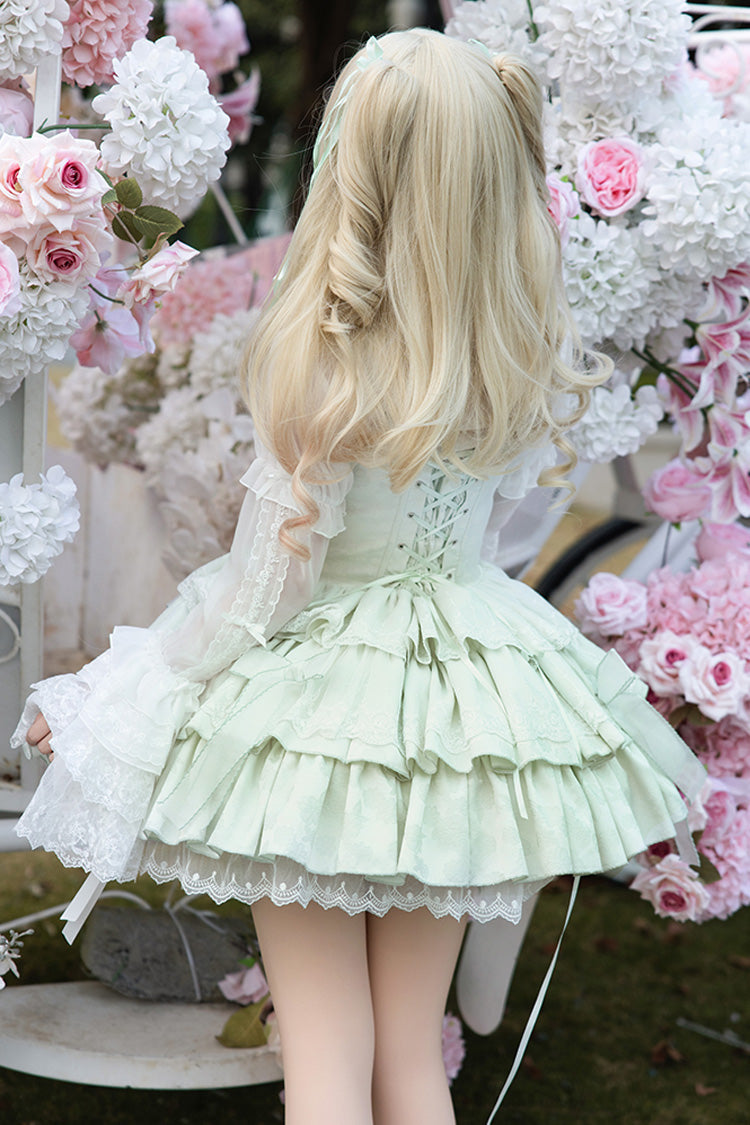 Green Halterneck Jacquard Bow Ballet JSK