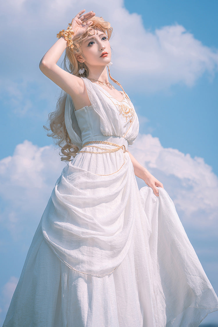 Ivory Sleeveless Embroidered JSK Dress - Ragnarok