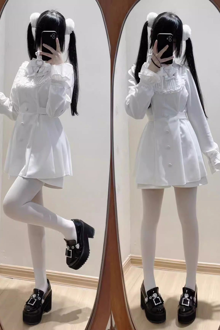 Stairway to Heaven Embroidered Bow Lace Long Sleeve Jirai Kei Set