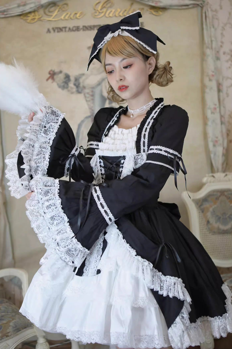 Sweet Lolita Dress with Multi-Layered Ruffle Cardigan - Miss Rella, 9 Colors