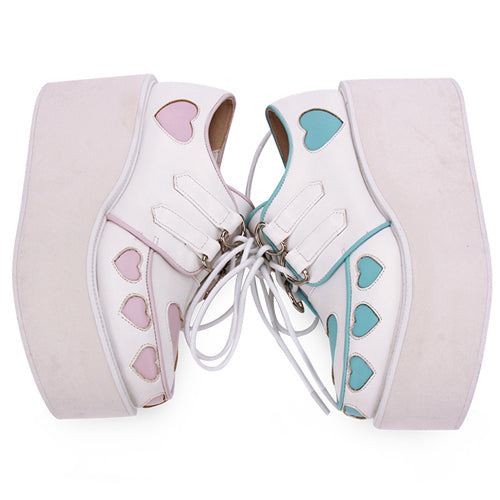 Heart Pattern Platform Sweet Lolita Shoes