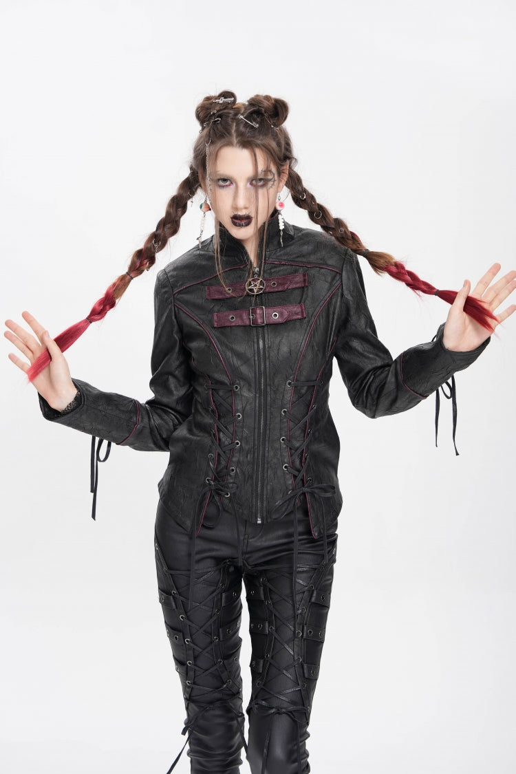 Occult Lace-Up Buckle Punk Jacket for Women