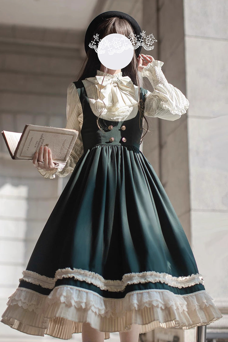 Green Bow Lace College Style Elegant Jumper - Artemis SP