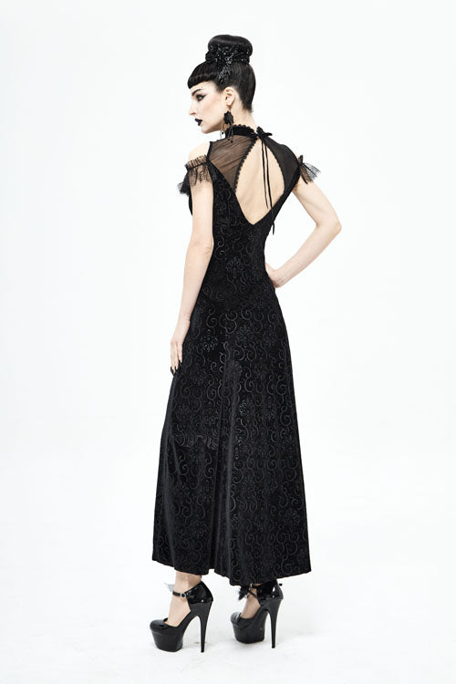 Gothic Dress with Cheongsam Velvet 3D Print Style