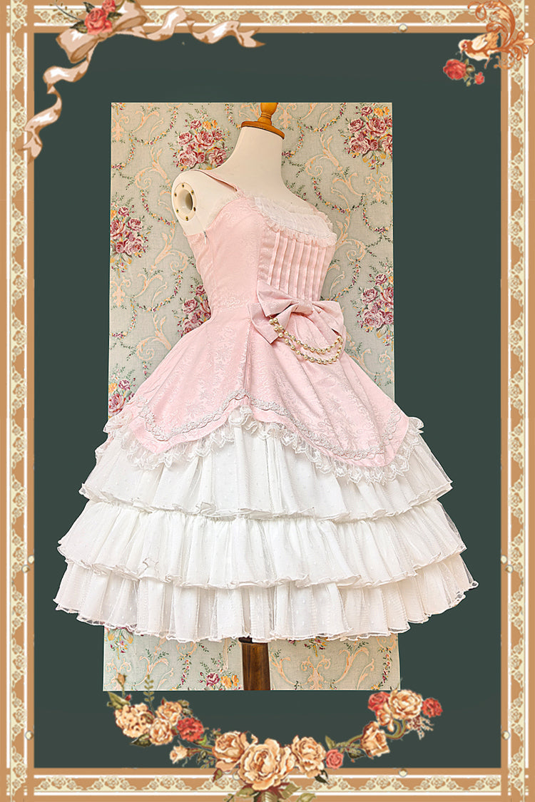 Pearl Box Slim Sweet Elegant Lolita JSK with Triple-Layered Bowknot