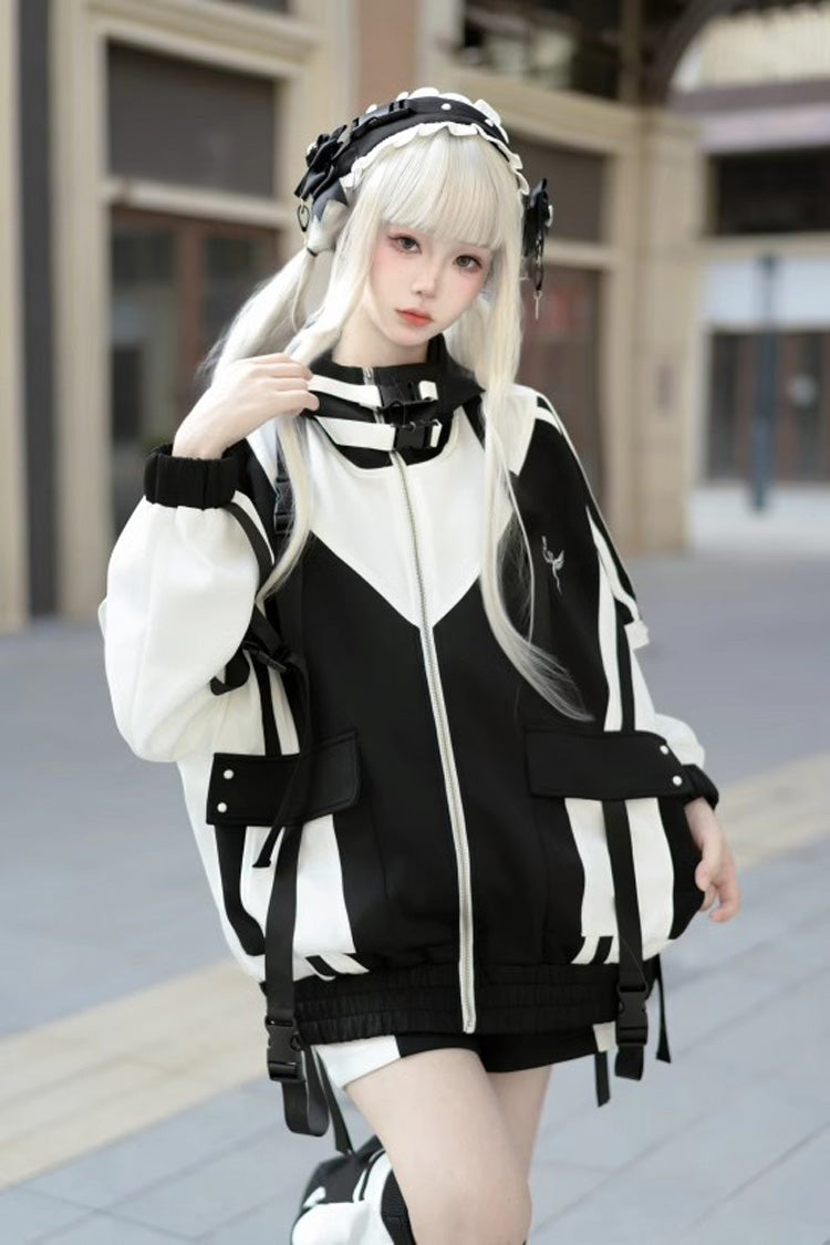 Graphic Print Jirai Kei Cool Jacket