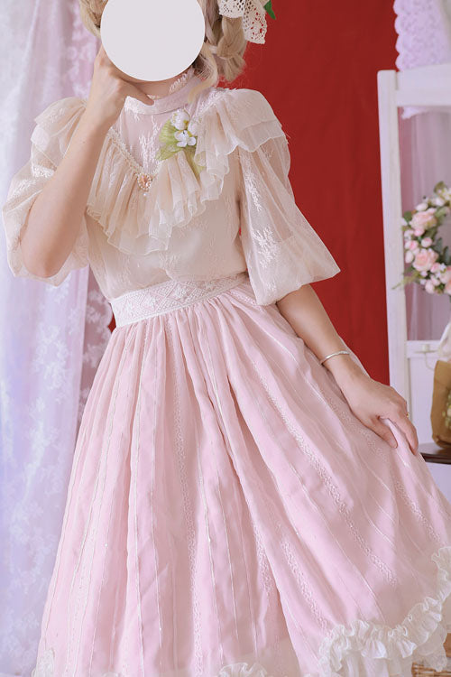 Rose Vintage Tulip Layered Ruffled Lolita Skirt Dress