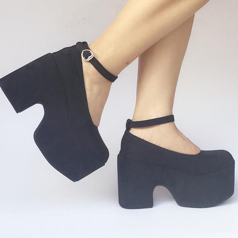 SP168133 Custom Shoes Platform High Heels Made Simple Black