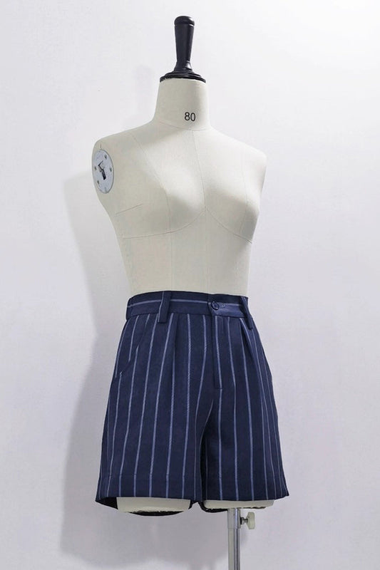 Indigo Rabbit Theater Striped Print Ouji Fashion Sweet Prince Lolita Shorts