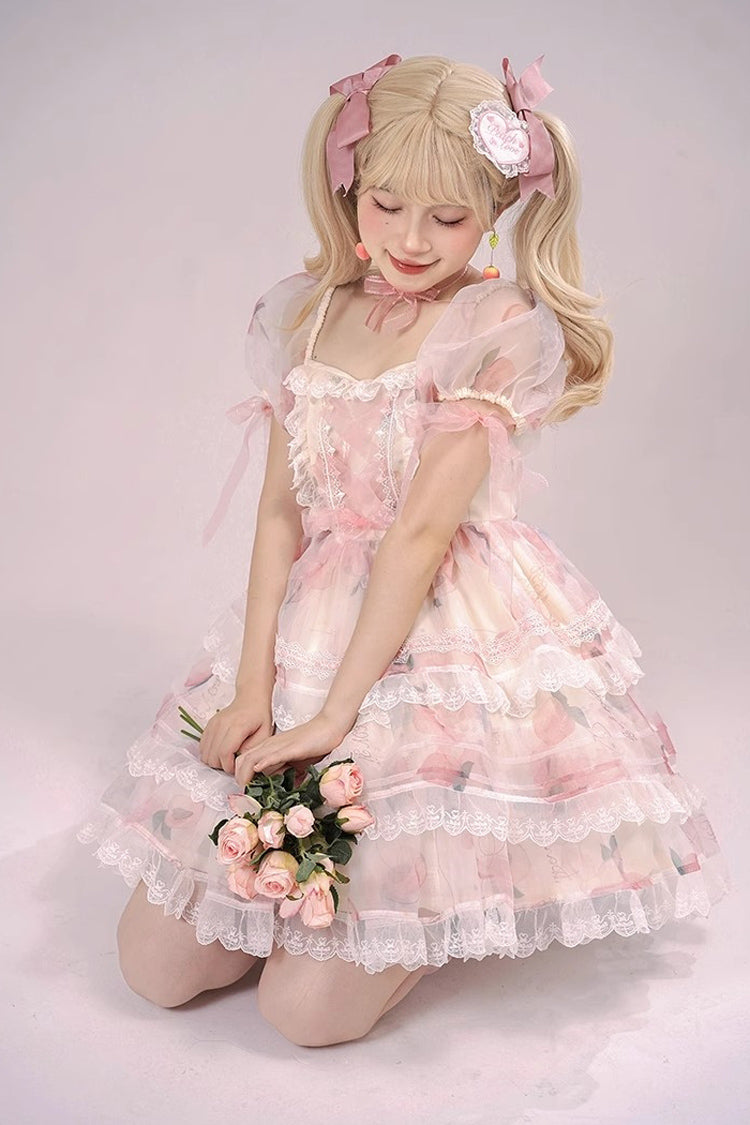 Blush Organza A-Line JSK with Peaches