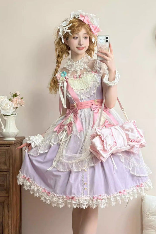 Violet Sakura Spring Strapless Bow Lolita JSK Mini
