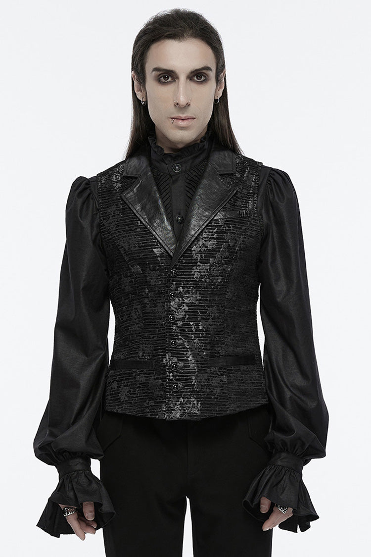 Skull Buckle Gothic Sleeveless Vest with V-Neck for Men