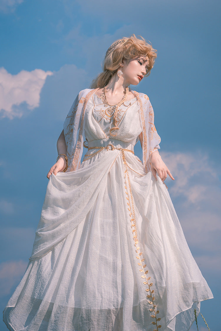 Ivory Sleeveless Embroidered JSK Dress - Ragnarok