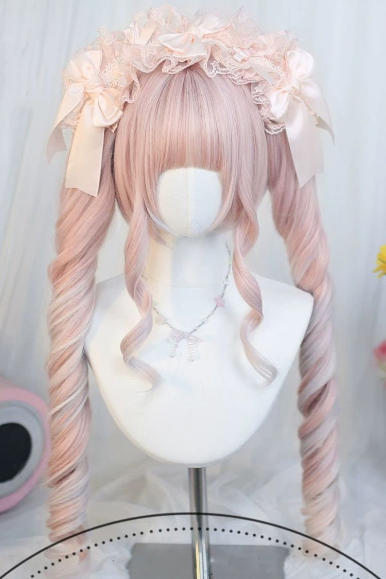 Sweet Lolita Twin Pigtail Wig Set with Roman Curls