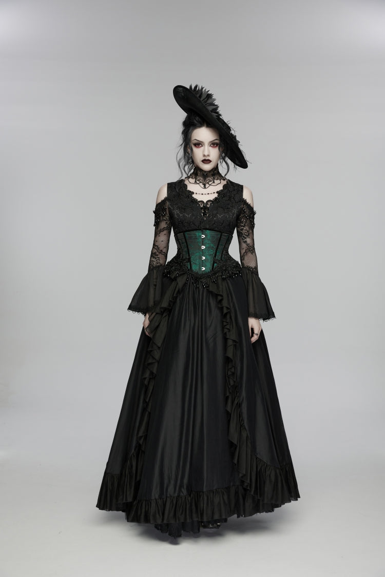 Gothic Corset with Tassels and Lace-Up