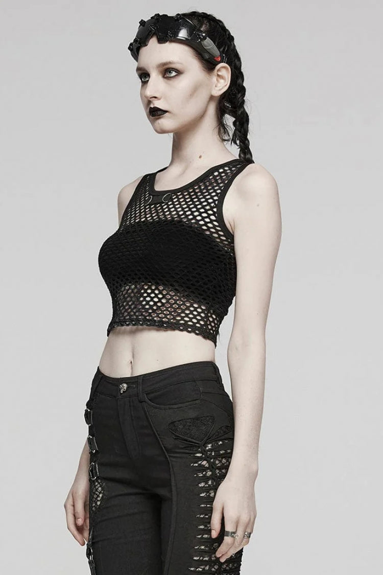 Sleeveless Hollow Tie-Dye Steampunk Vest