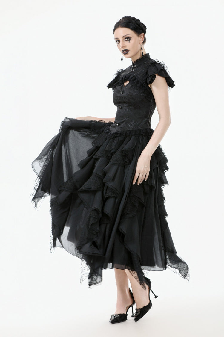 Victorian Corset Top with Lace-Up Front and Cutouts