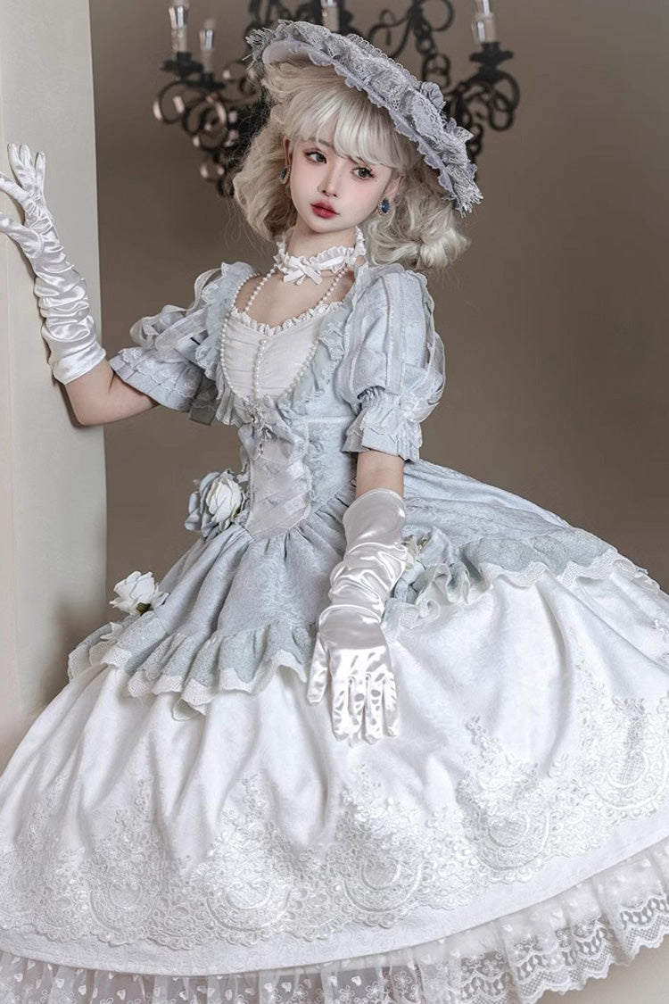 Fairytale Dance Embroidered Bow Lace Elegant Princess Lolita Dress