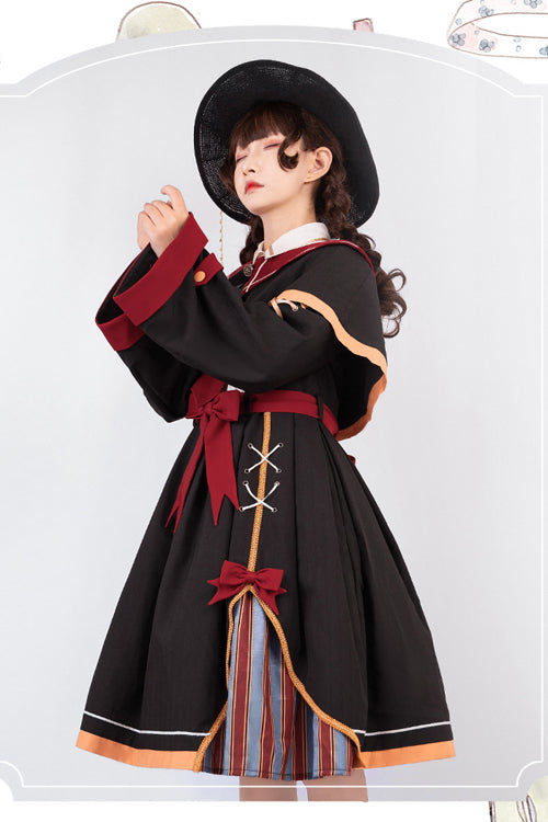 Onyx OP Dress - Magic High Waist Sweet Lolita with Cloak
