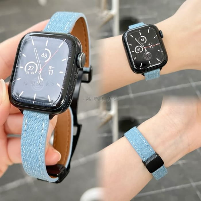 Denim Magnetic Apple Watch Band - Light Blue / IWATCH 1 / 2