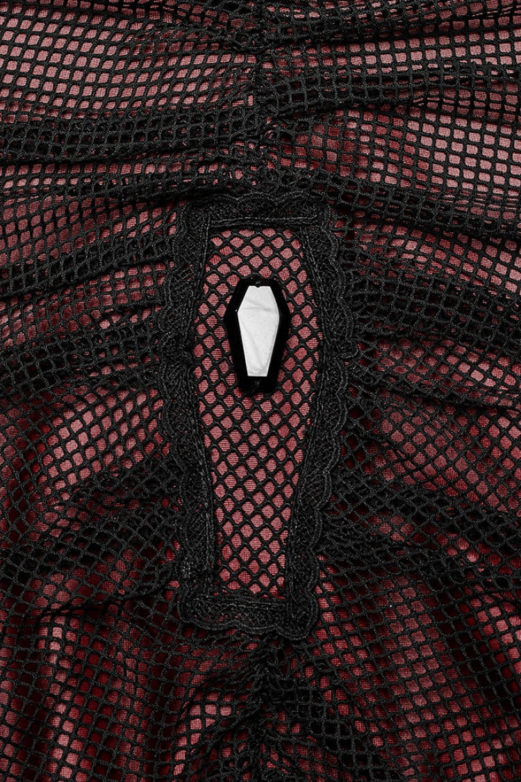 Slim Fishtail Mesh Sleeveless Gothic Dress