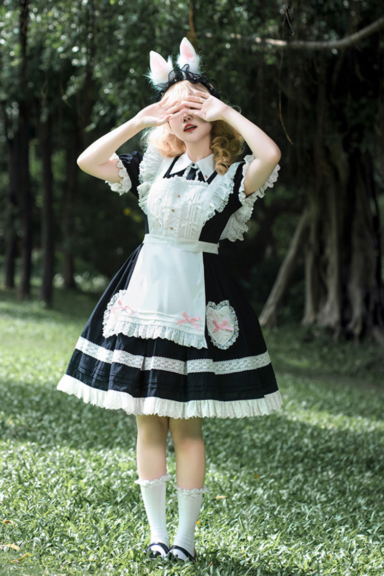 Black Alice Long-Sleeved Ruffle Lace Sweet Princess Lolita Jumper Dress