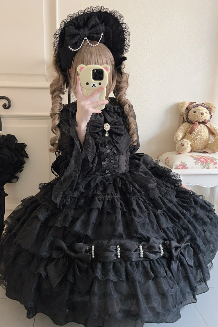 Noir Doll Multi-Bow Lace Princess Gown - Dream Prologue