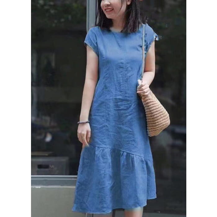 DIY Red Asymmetrical Patchwork Mid Dresses Short Sleeve Cospicky DIY Red Asymmetrical Patchwork Mid Dresses Short Sleeve Cospicky