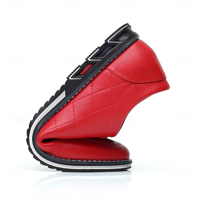 Faux Leather Lace-Up Sneakers Blue Stylish Men's Quilted -