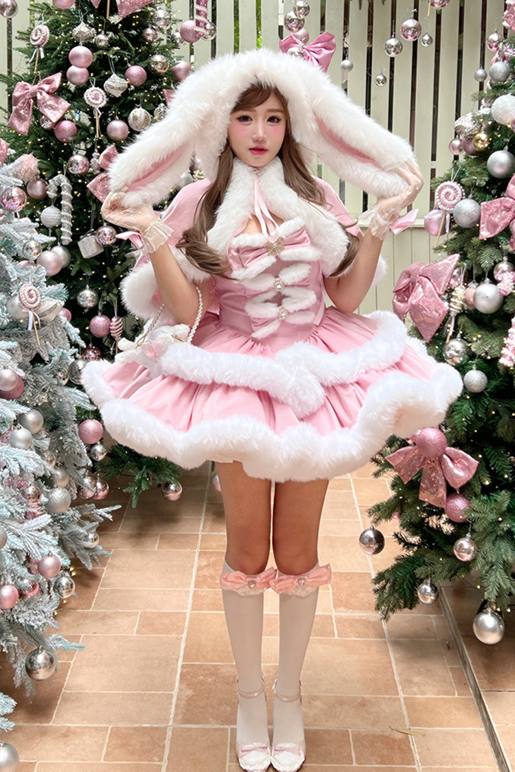 Pink Double-Bow Strapless Princess Dress