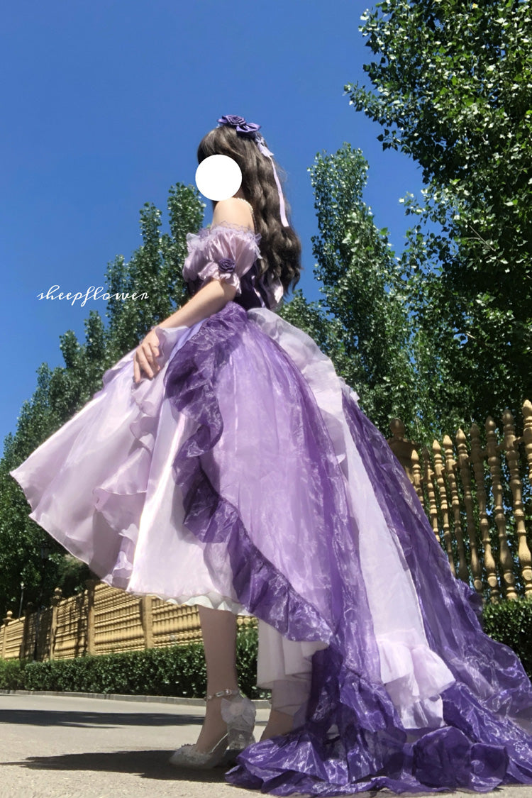 Lilac Bow Irregular Sweet Princess JSK Frock