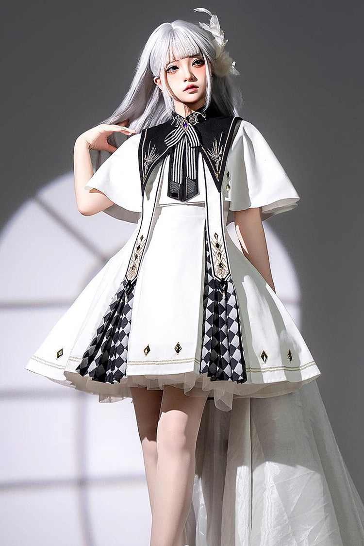 Ivory Magic Academy Diamond Print Stitching Gothic JSK