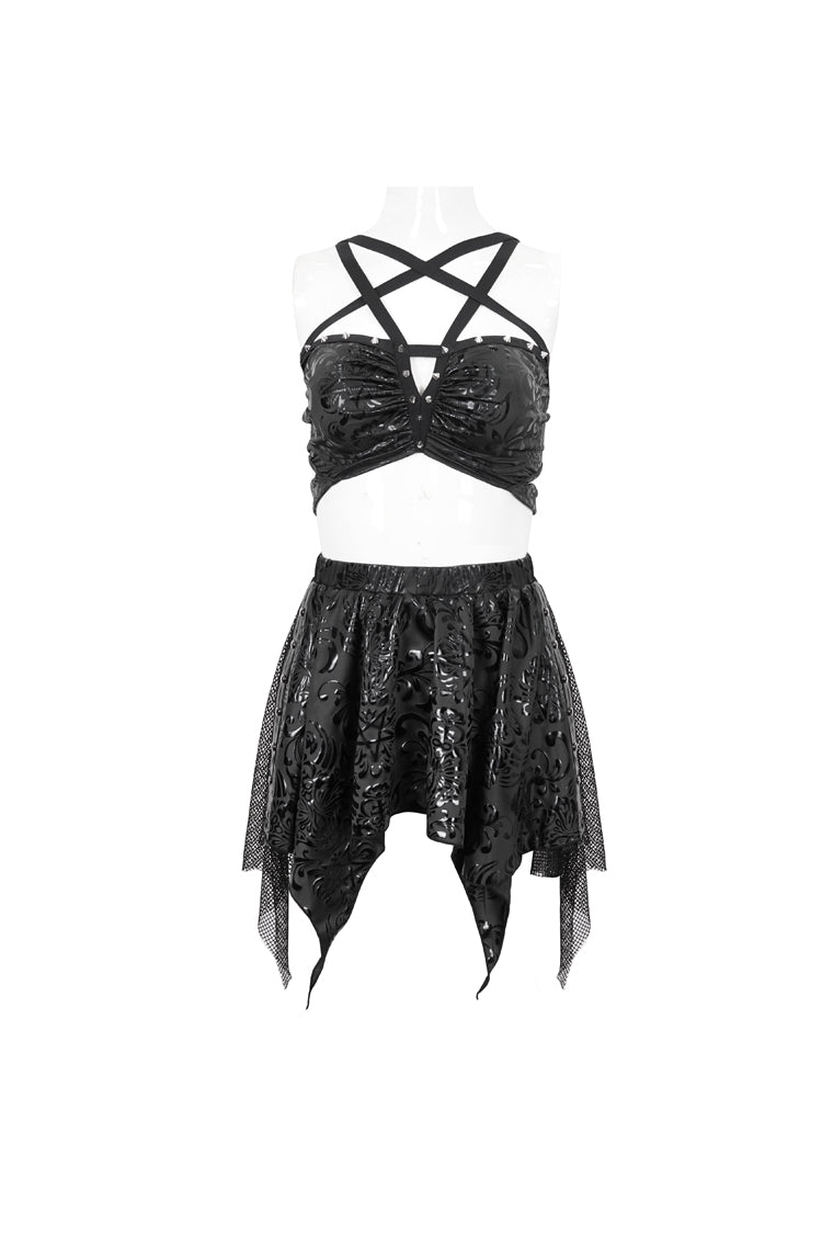 Occult Emblem Strap Two-Piece Gothic Bikini Set