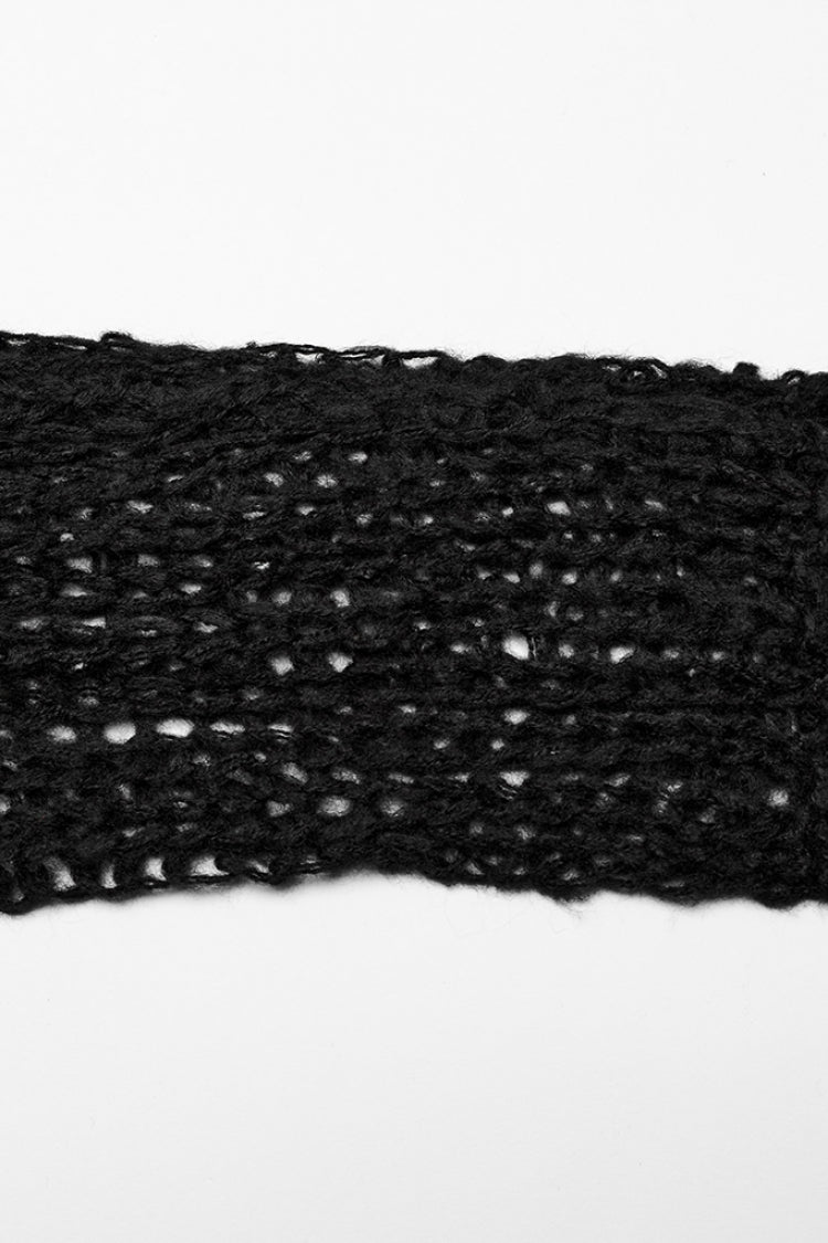 Gothic Striped Sweater - Ripped, Irregular Hem, 4 Shades