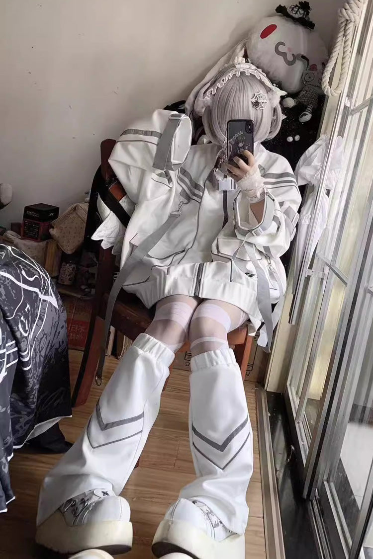 Cyberpunk Functional Print Jirai Kei Sports Coat - 2 Colors