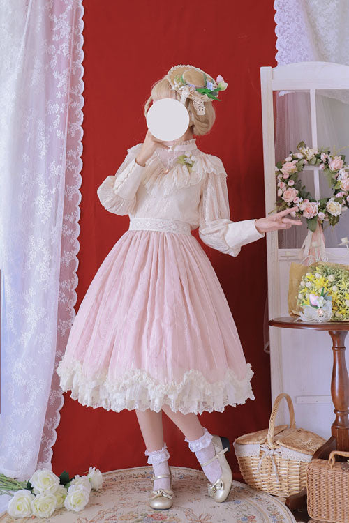Rose Vintage Tulip Layered Ruffled Lolita Skirt Dress