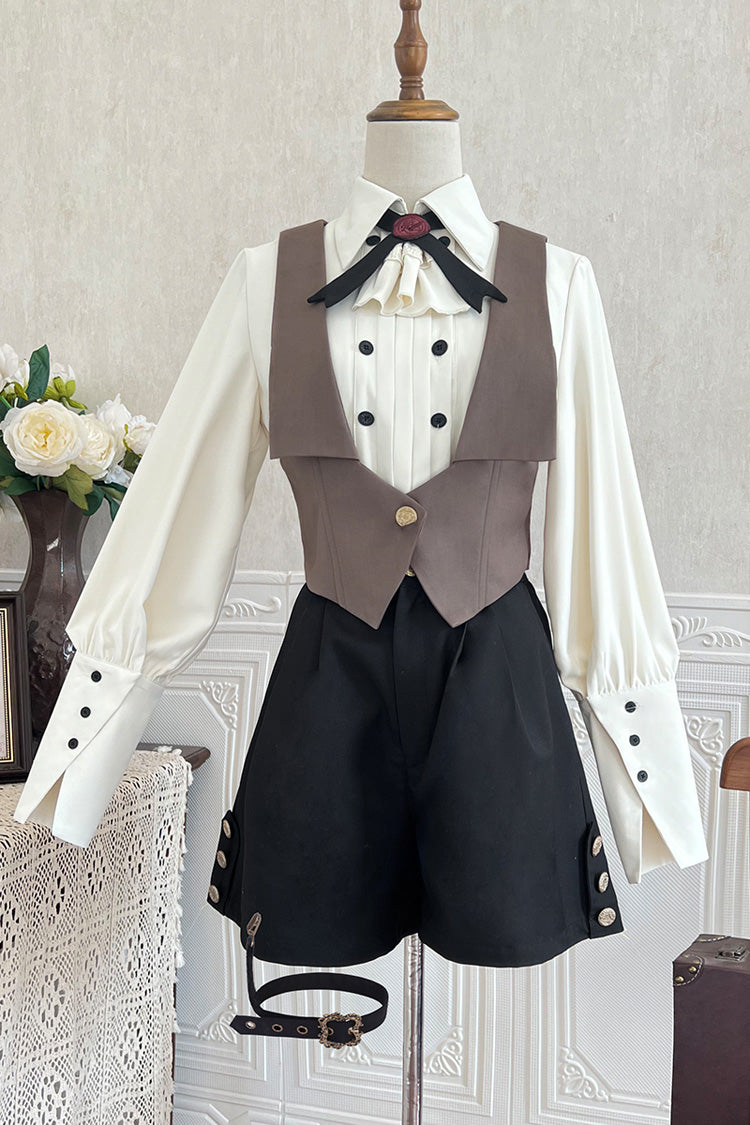 Ivory Long Sleeve Bow Prince Handsome Blouse