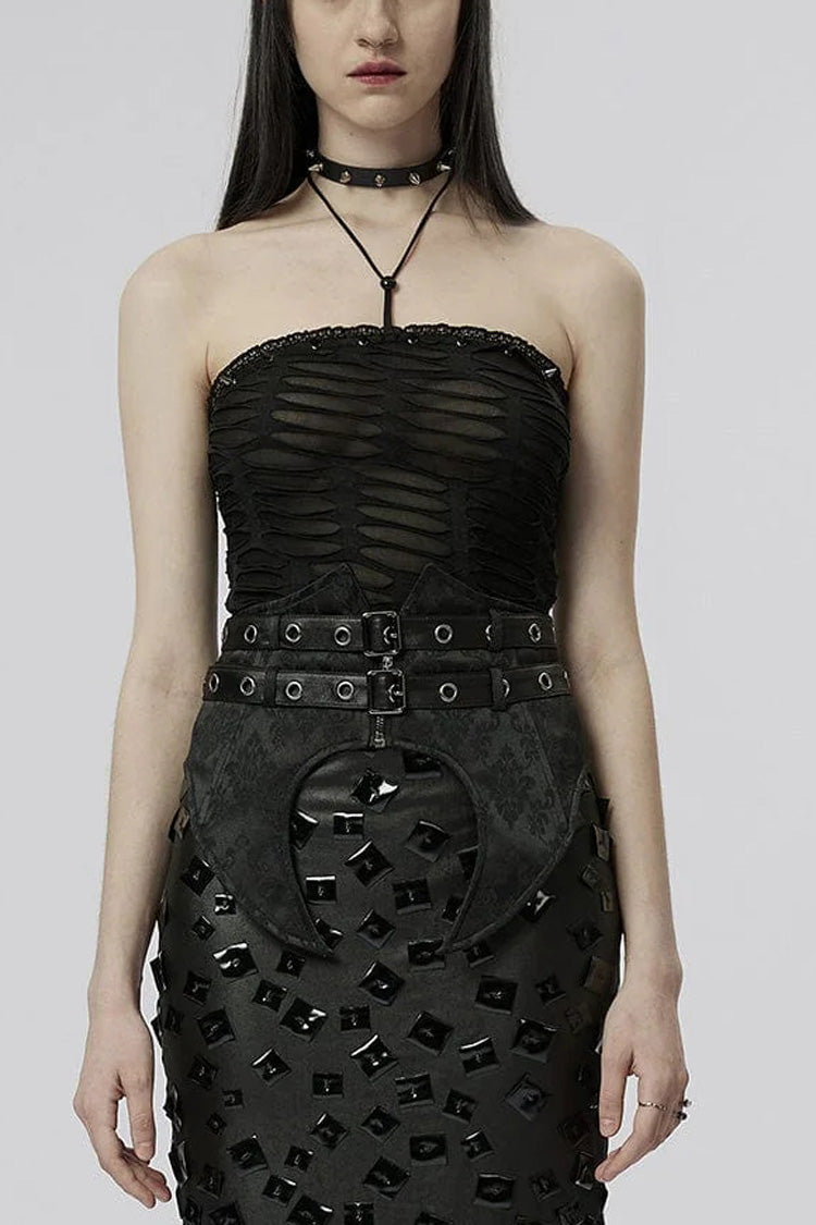 Sleeveless Halterneck Ripped Gothic Corset