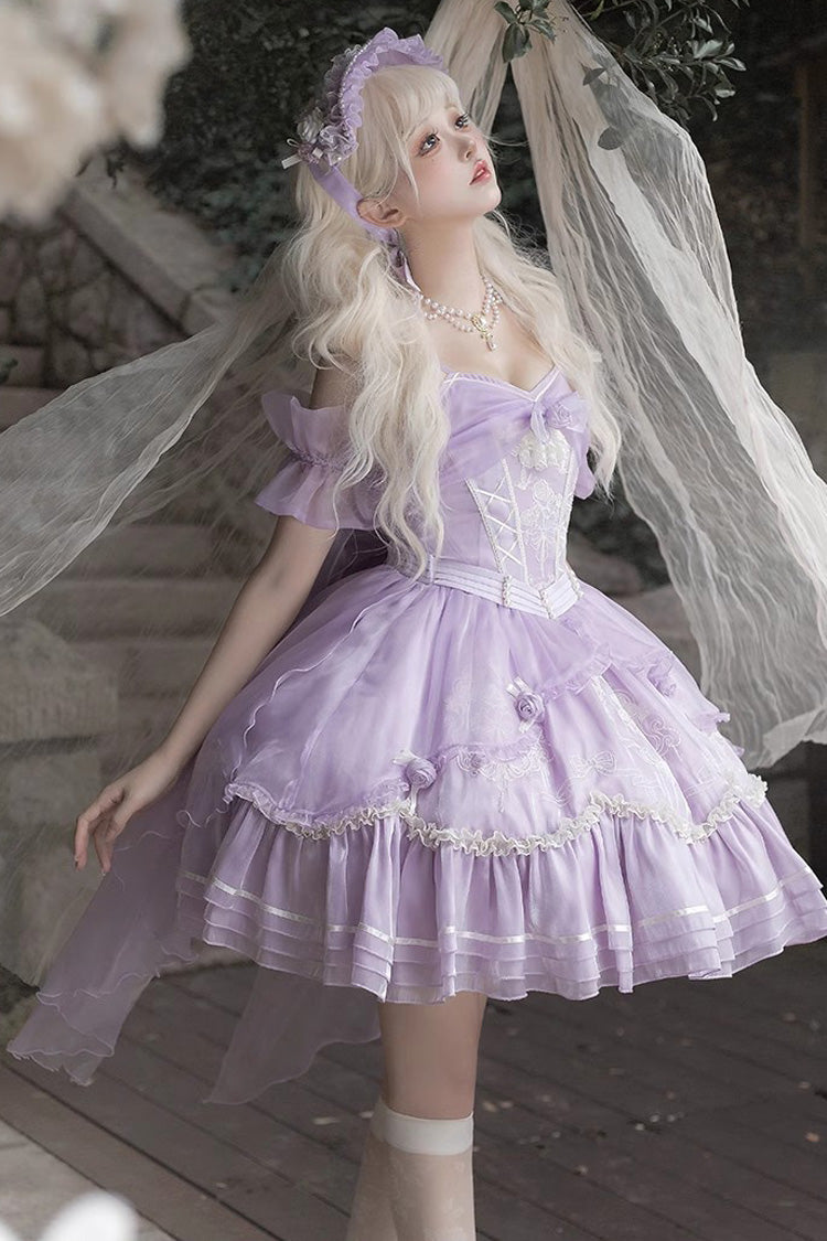 Violet Music Box Ruffled Bow Ballet Elegant Doll Dress