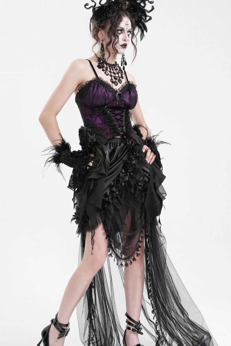 Heliotrope Lace-Up Overbust Gothic Corset