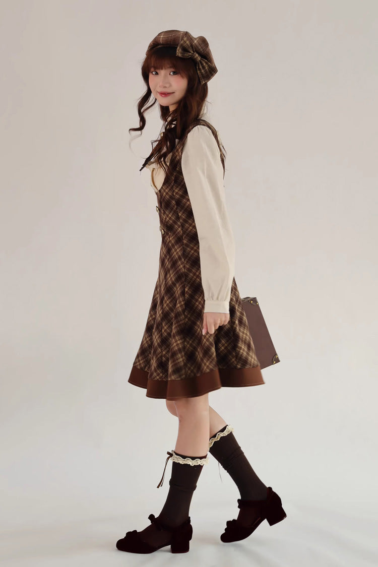 Broken Pocket Watch Sleeveless Print Classic Bust-Support JSK