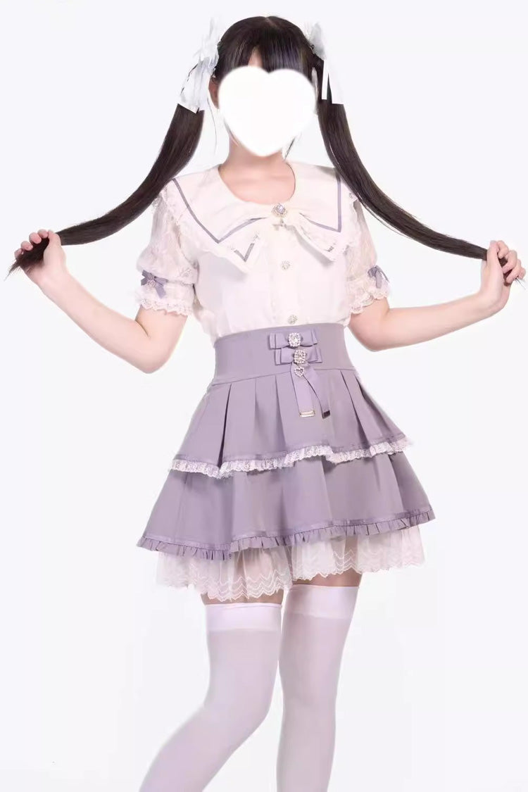 Fruit Candy Ruffle Bowknot Lace Skirt in 5 Colors