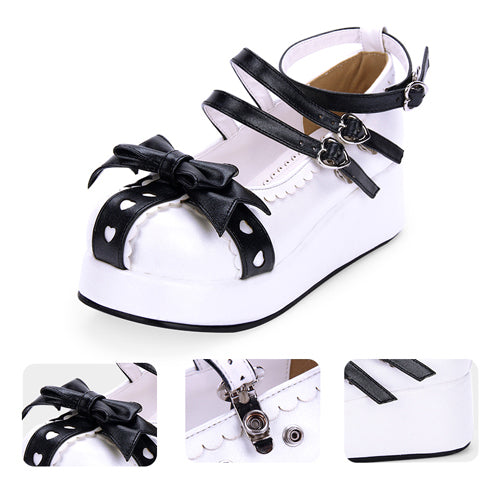 Lace Bow Round-Toe Shoes for Sweet Lolita