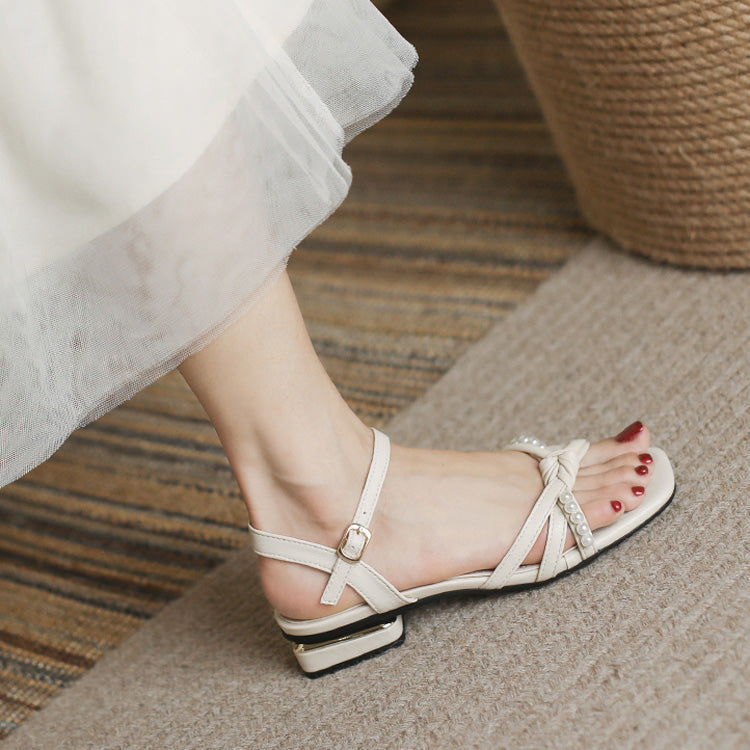 Pearl Chain Elegant Sandals