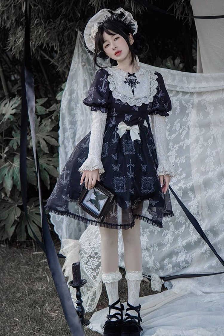 Black Embroidered Butterfly Gothic Lolita Dress
