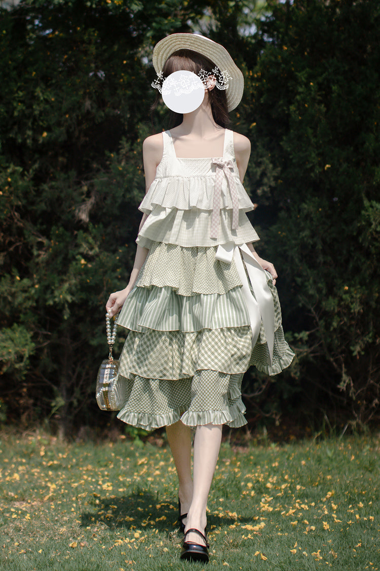 Green Go To The Forest Layered Print Jumper for Holidays